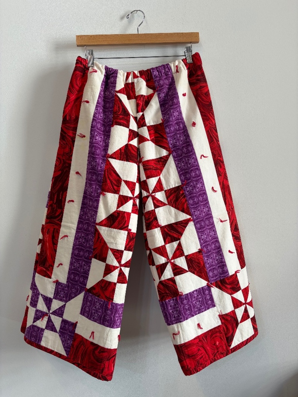 Quilted Red Pinwheel Pants